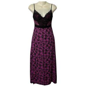 AFRM Leopard Mesh Maxi Dress XS Lace Slip Style Sheer Y2K Goth